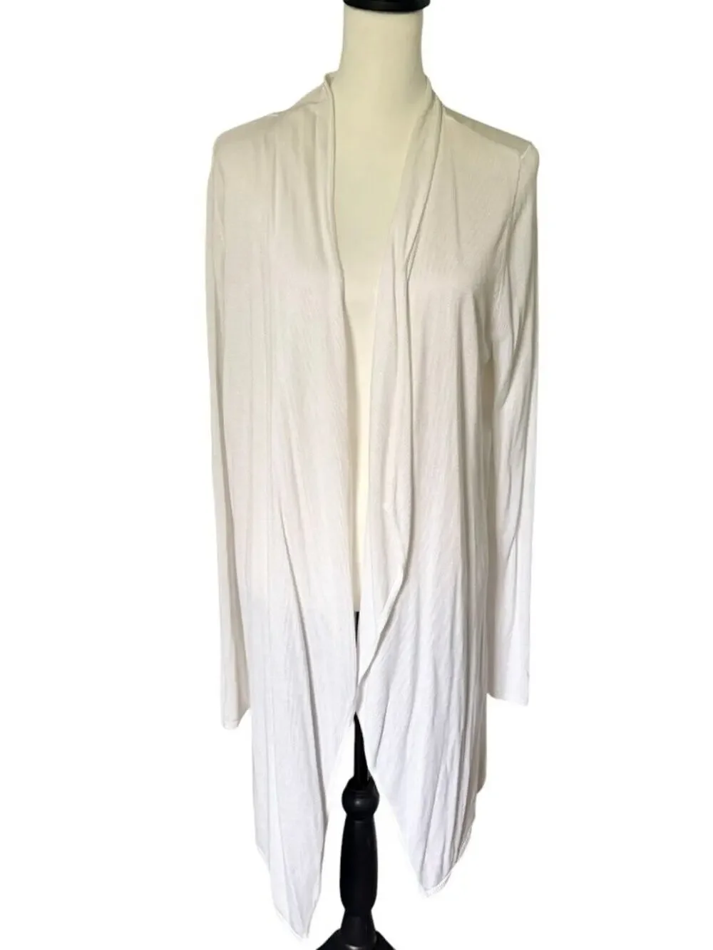 White House Black Market Open Front Cardigan Sweater White Size Large